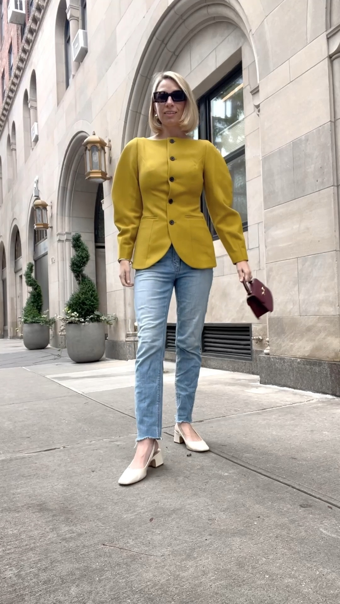 Fall blazer. Workwear. Fall outfit 
Color is mustard. Wearing a size 2 

#LTKOver40 #LTKWorkwear #LTKStyleTip