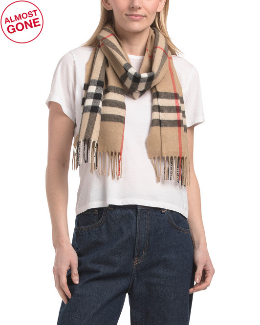 Made In Scotland Cashmere Giant Check Scarf | TJ Maxx