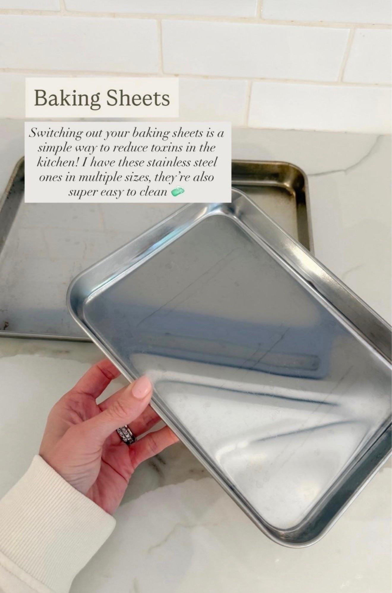 Make the swap to stainless steel baking sheets! Such an easy way to make a nontoxic kitchen.

#LTKHome #LTKselfcare #LTKmomlife