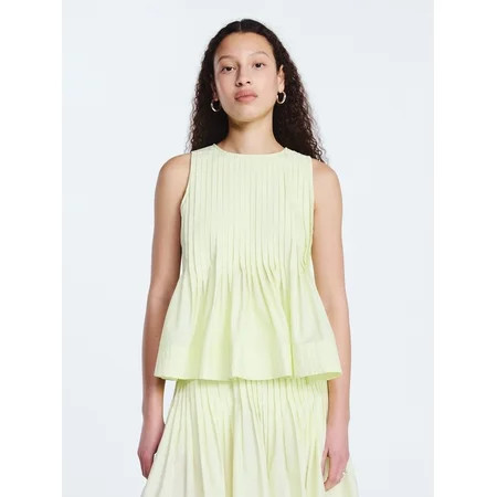 Free Assembly Women s Sleeveless Pintuck Peplum Top  Sizes XS-XXL | Walmart (US)