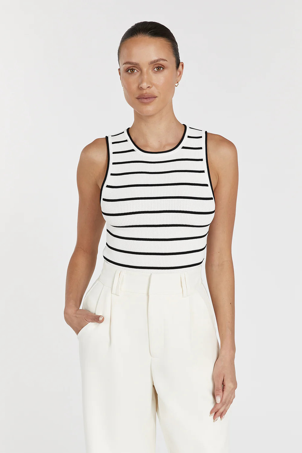HENRY WHITE STRIPED KNIT TANK | DISSH