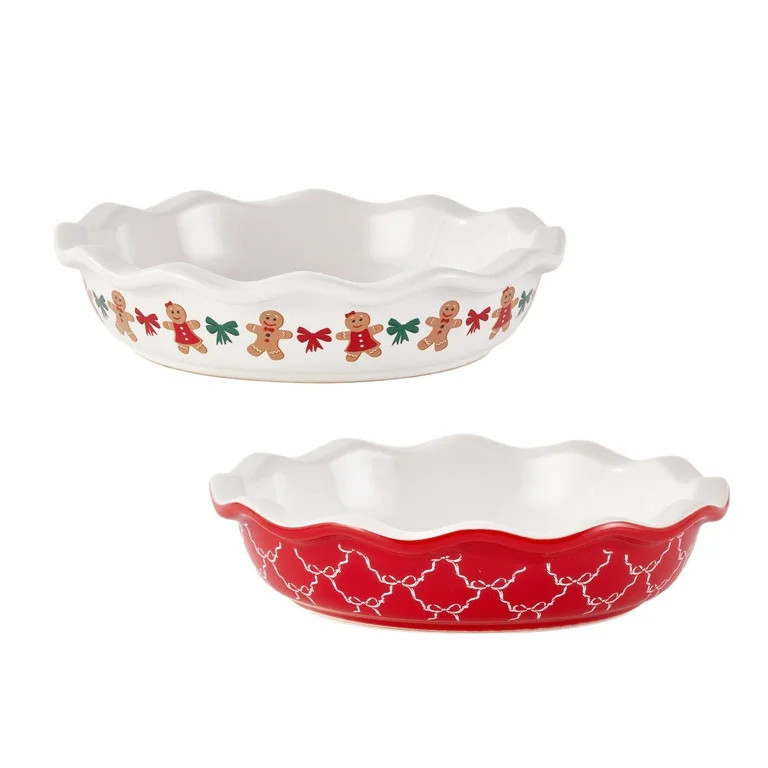 Holiday Time Mini Pie Bakeware Gingerbread Set of 2 | Walmart (US)