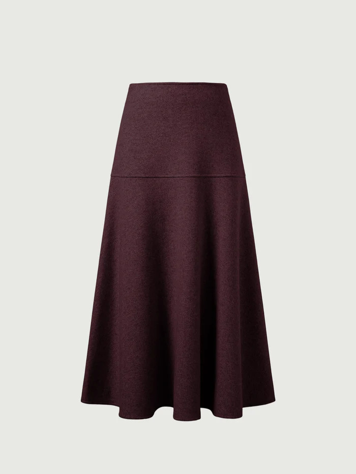 Wool-like Flared Maxi Skirt | OGL