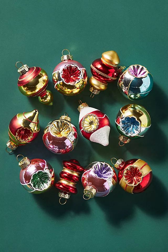 Vintage Glass Ornaments, Set of 12 | Anthropologie (US)