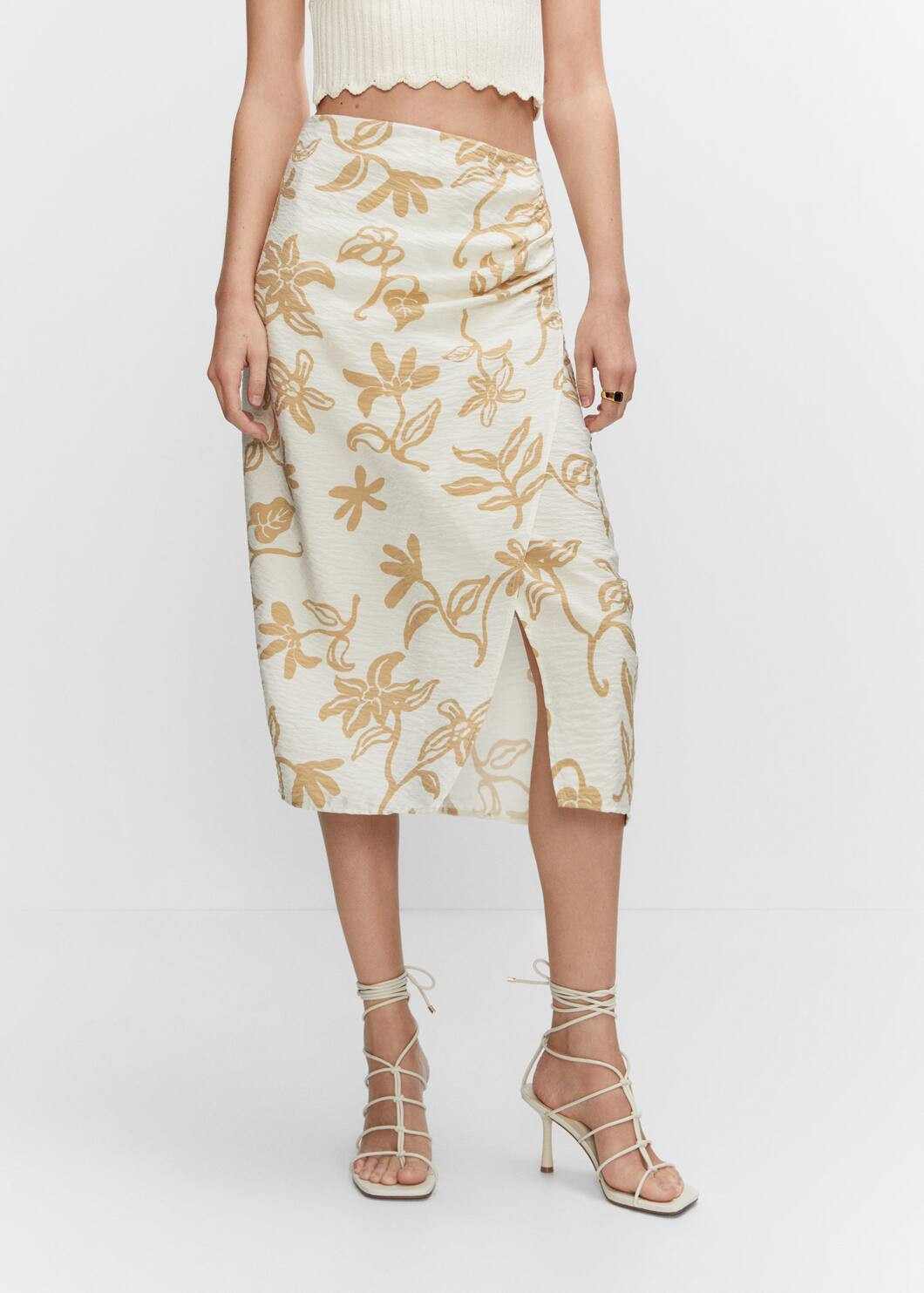 Floral texture skirt -  Women | Mango USA | MANGO (US)
