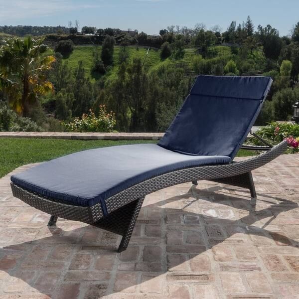 Salem Outdoor Wicker Adjustable Chaise Lounge with Cushion by Havenside Home - Grey+Ivory | Bed Bath & Beyond