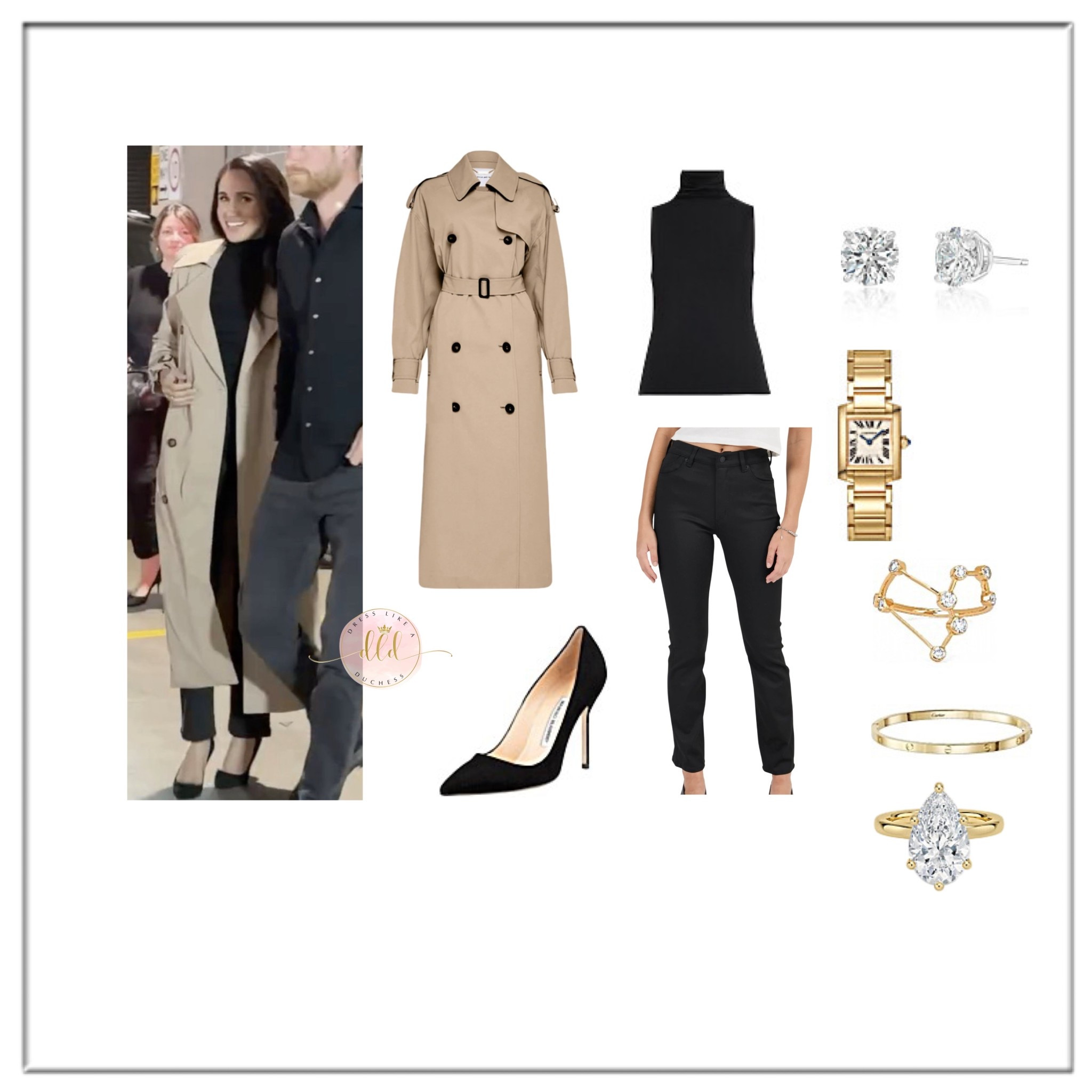 4/17/26 Prince Harry and Meghan Markle at a rugby match at Allianz Stadium in Sydney Friday evening 

Wearing a trench from Camilla and Marc, turtleneck from Vince and jeans from Rollas 
