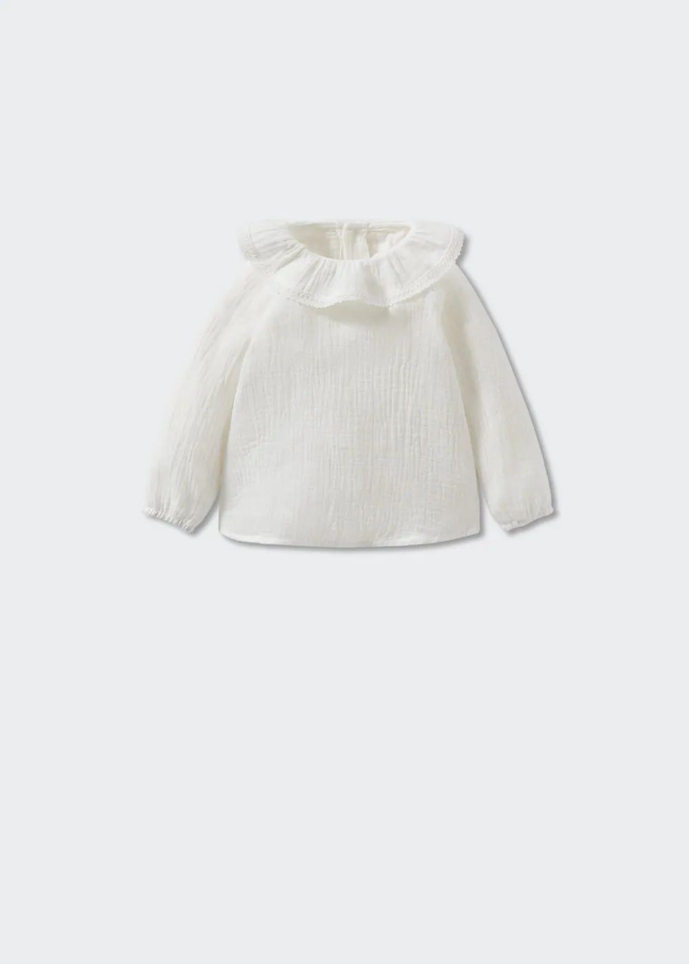 Cotton babydoll neck blouse -  Girls | Mango Kids USA | MANGO (US)