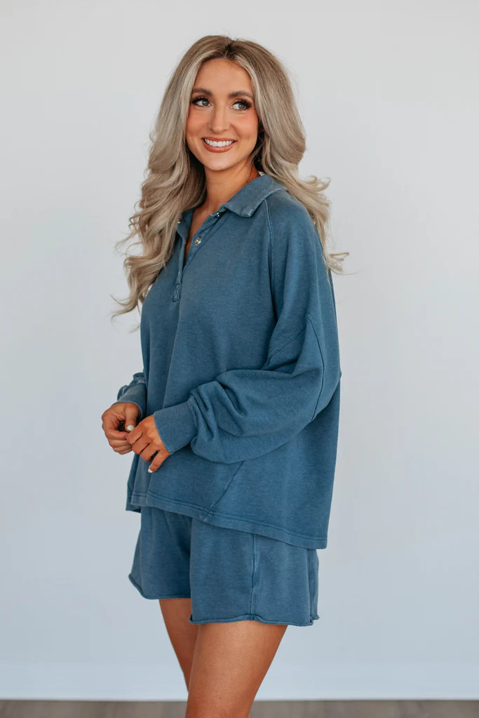 Jyl Washed Pullover - Deep Sea | Wild Oak Boutique