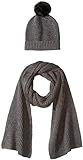 Amazon Essentials Women's Pom Knit Hat and Scarf Set, Dark Grey Heather, One Size | Amazon (US)