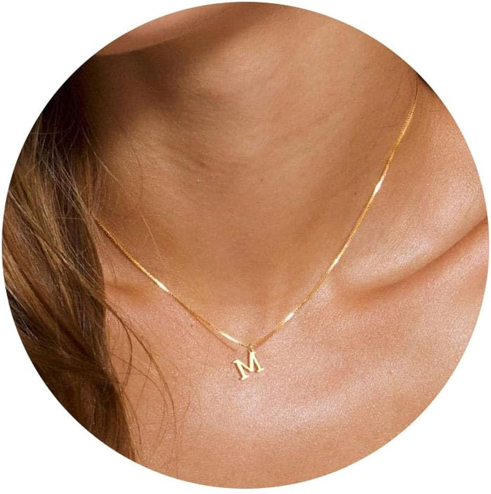 Foxgirl Gold Initial Necklaces for Women Girls, Dainty Gold Letter Necklace Tiny A-Z Pendant Chok... | Amazon (US)