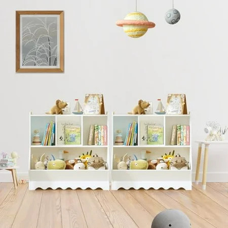 Kids Bookshelf Toy Storage Organizer, White Book Shelf for Kids Rooms, Toddler Book Shelves for Nursery, Playroom, Bedroom, Baby Room | Walmart (US)