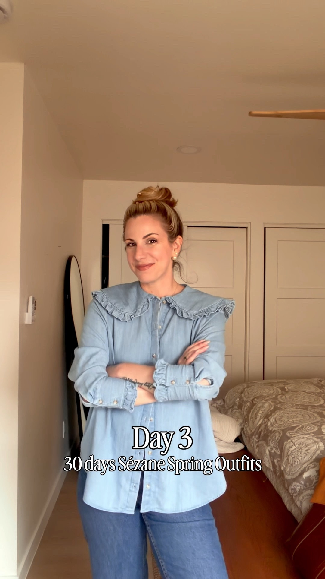 day 3 of my sezane spring capsule 🤍

started with a little denim on denim… but this one needed something

adding the michele jacket made the whole outfit feel complete

linking everything (and similar options) ✨

•	sezane outfit
	•	denim on denim outfit
	•	capsule wardrobe outfit
	•	spring outfit ideas
	•	casual chic outfit
	•	effortless outfit formula
	•	layered outfit ideas
	•	minimalist outfit
	•	everyday outfit ideas


#LTKSeasonal #LTKootd #LTKgrwm