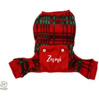 Pet Pajamas For Dogs, Personalized Dog Pajama, Red Buffalo Plaid Pajamas, Custom Pjs, Clothes Small Dogs | Etsy (US)