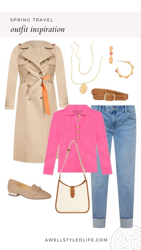 I have another outfit from Talbots to share with you. I have been having a moment with trench coats, and this one might be a new favorite. I just love the pop of orange on the belt. I picked this on-trend Johnny Collar sweater in a pretty pink color, but it also comes in a gorgeous blue or black. Cuffed jeans are definitely trending right now, and this relaxed pair comes in misses, petite, plus and plus petite sizes. I love this handbag for spring-it's a perfect size for everyday use. I added some comfortable loafers in this fun rattan pattern, but this outfit would work with boots or sneakers too. Plus you can take 25% off you order at Talbots today!

#fashion #fashionover50 #fashionover60 #talbots #talbotsfashion #springfashion #springoutfit #springfashiontrends #cuffedjeans #johnnycollar #springtrench #trenchcoat

#LTKstyletip #LTKSpringSale #LTKsalealert