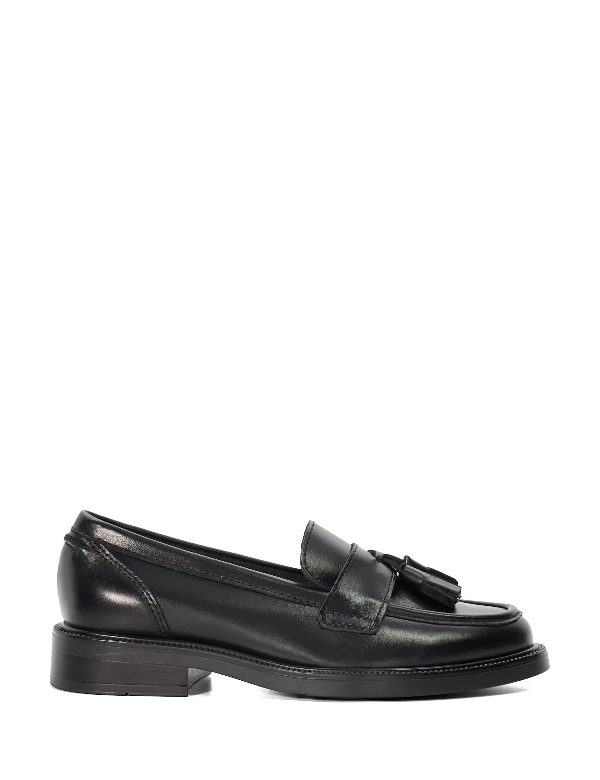 Wide Fit Leather Block Heel Loafers | Marks & Spencer (UK)