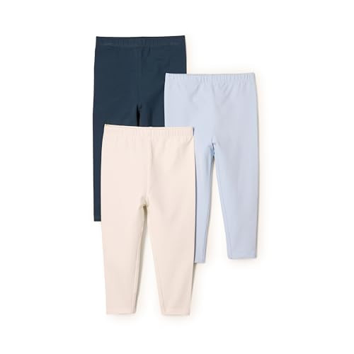 Amazon Essentials x Sofia Grainge Unisex Babies' Legging, Pack of 3, Dark Navy/Ivory/Light Blue, Preemie | Amazon (US)