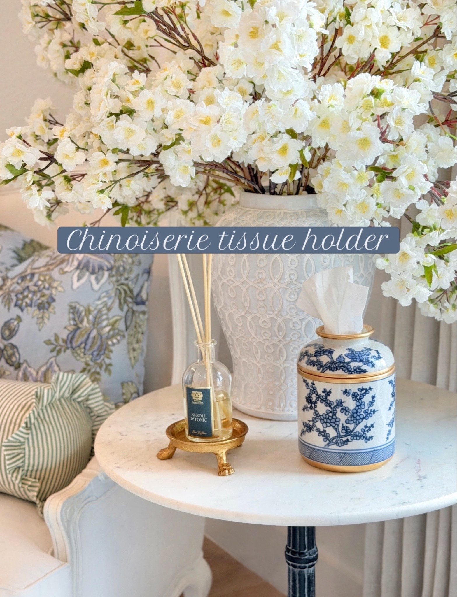 Chic chinoserie tissue holder box