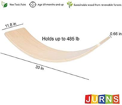 Wooden Wobble Balance Board for Kids - Montessori Early Learning Curvy Board for Toddlers - Curve... | Amazon (US)