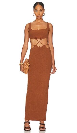 Catira Maxi Dress in Brown | Revolve Clothing (Global)