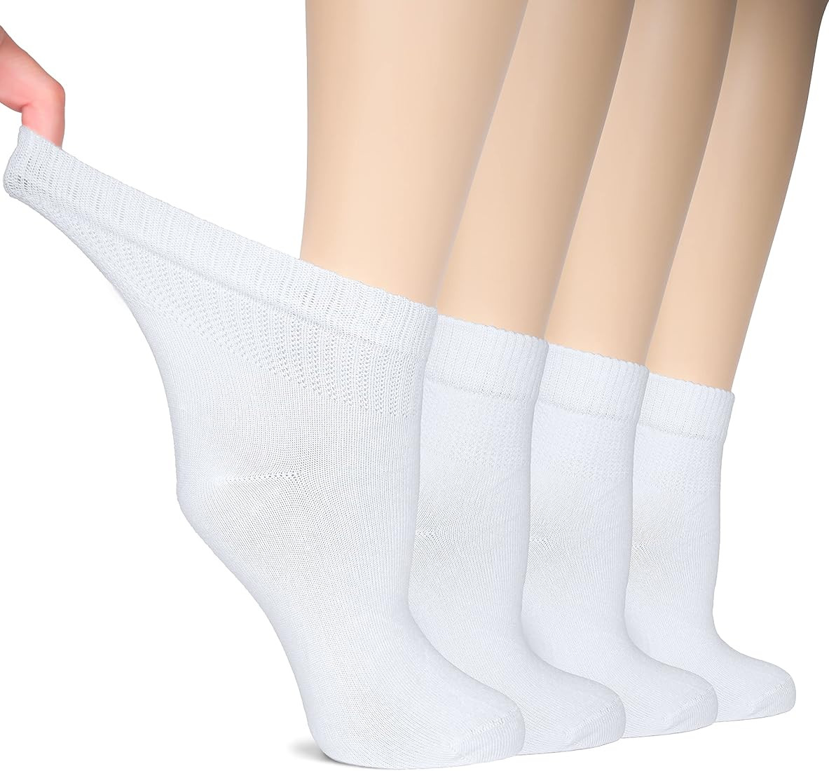 Hugh Ugoli Women Diabetic Ankle Socks, Super Soft, Thin Bamboo Socks, Wide, Loose, Non-Binding To... | Amazon (US)