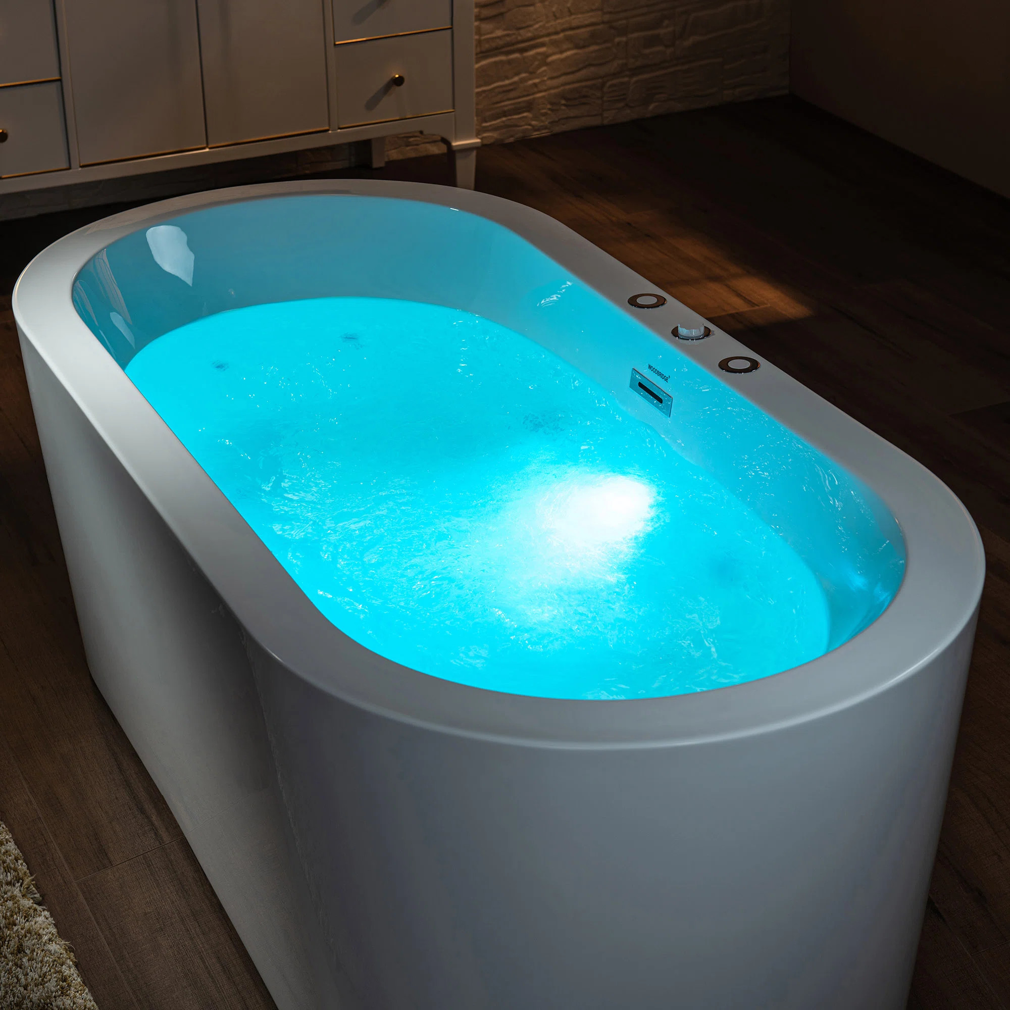 66.5'' x 31.88'' Whirlpool/Air Bubble Freestanding Soaking Double Eened Bathtub, Heating (Optiona... | Wayfair North America