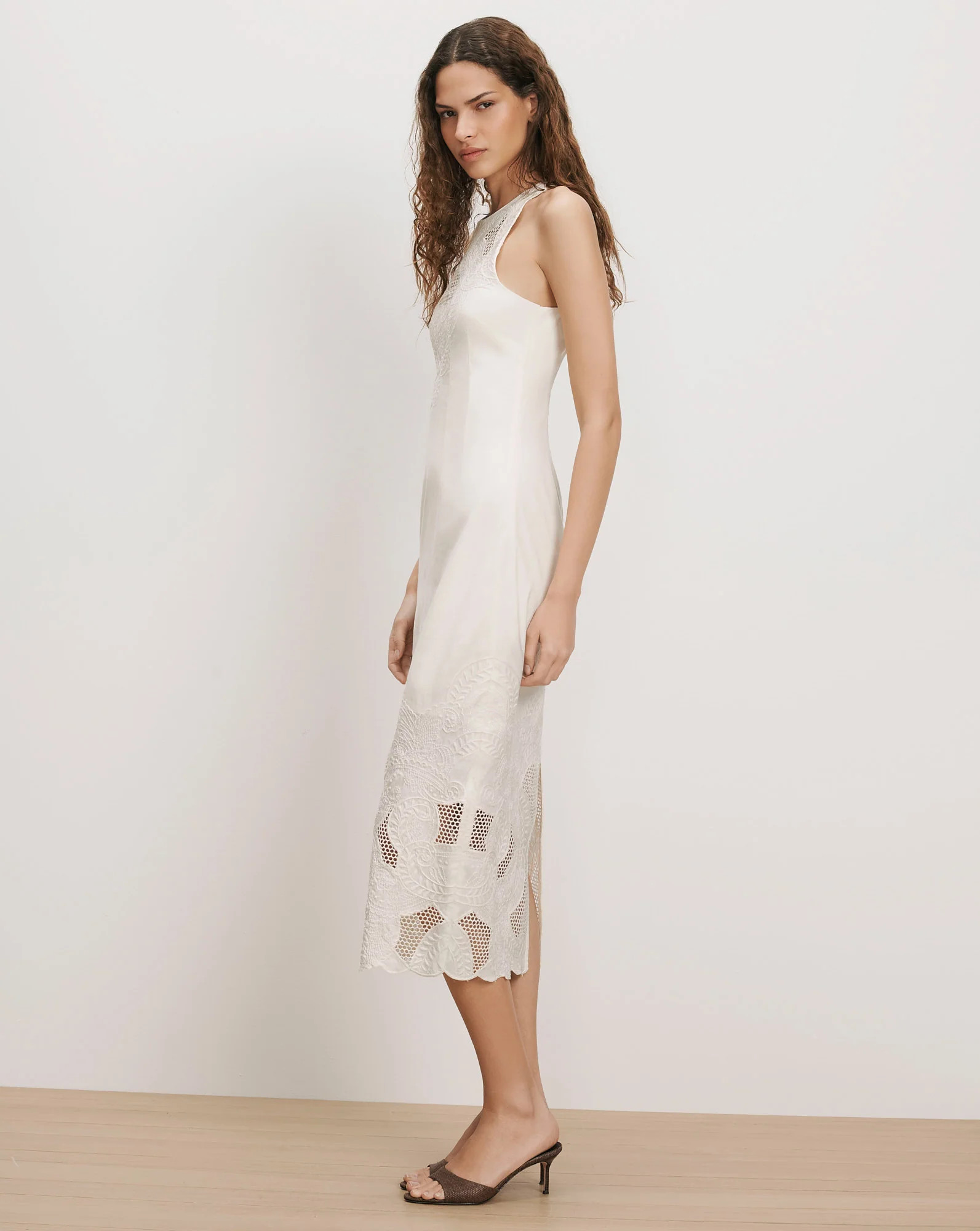 Upten Eyelet Midi Dress in Dove White | Veronica Beard | Veronica Beard