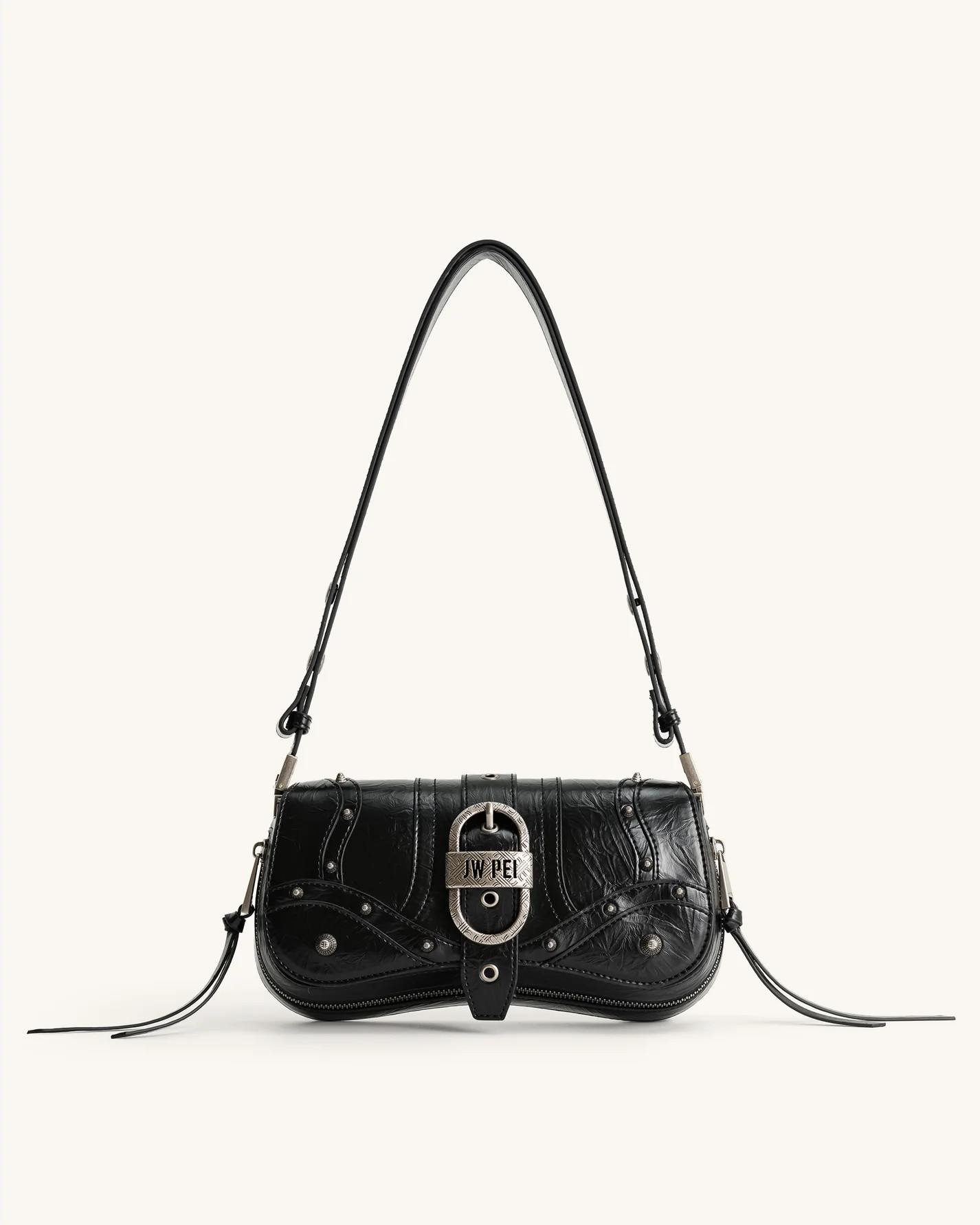 Joy Crushed Shoulder Bag - Black | JW PEI US