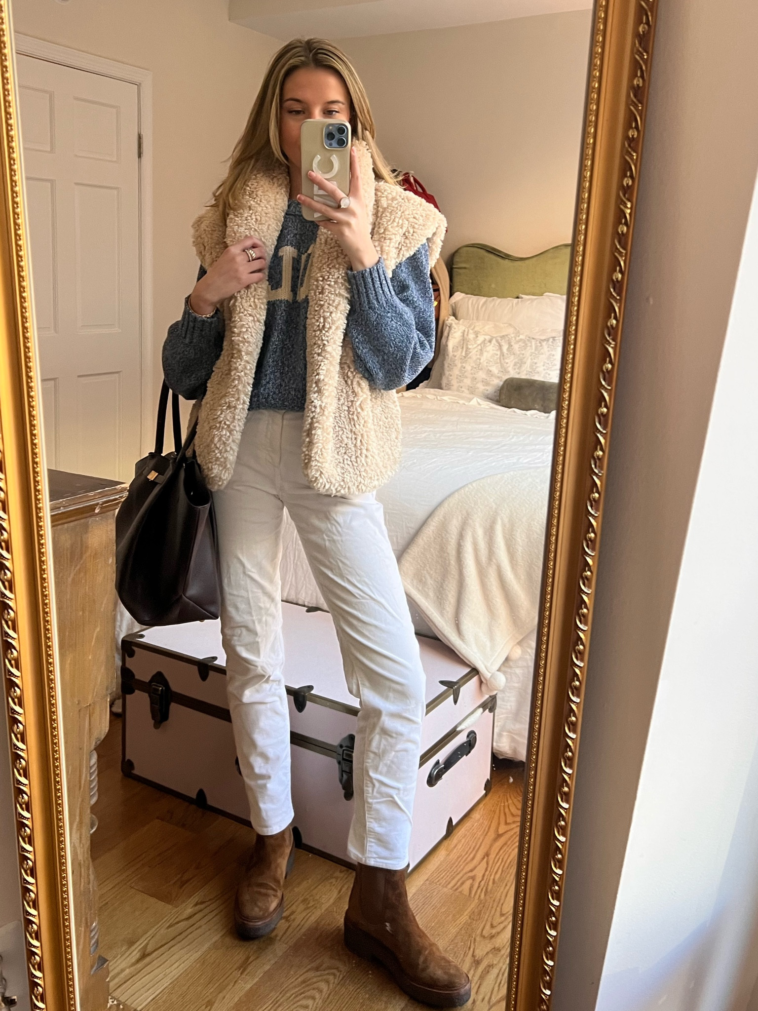 Cold weather outfit / Sherpa vest polo sweater corduroy pants suede boots work bag 
I am an employee for Tuckernuck. All thoughts and opinions expressed herein are my own and not influenced by Tuckernuck in any way.  The link provided is an affiliate link, which means that I can earn commission if you choose to click through it and purchase an item.

#LTKworkwear #LTKshoecrush #LTKfindsunder100