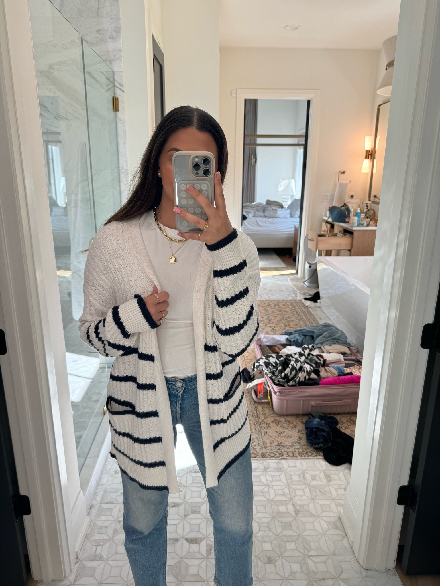 Top: medium
Cardigan: medium
Jeans: 28

A classic striped cardigan over a white tee & staple denim. 

Dressupbuttercup.com
@walmart #walmartpartner
#dressupbuttercup 

#LTKSpringSale #LTKstyletip #LTKfindsunder50