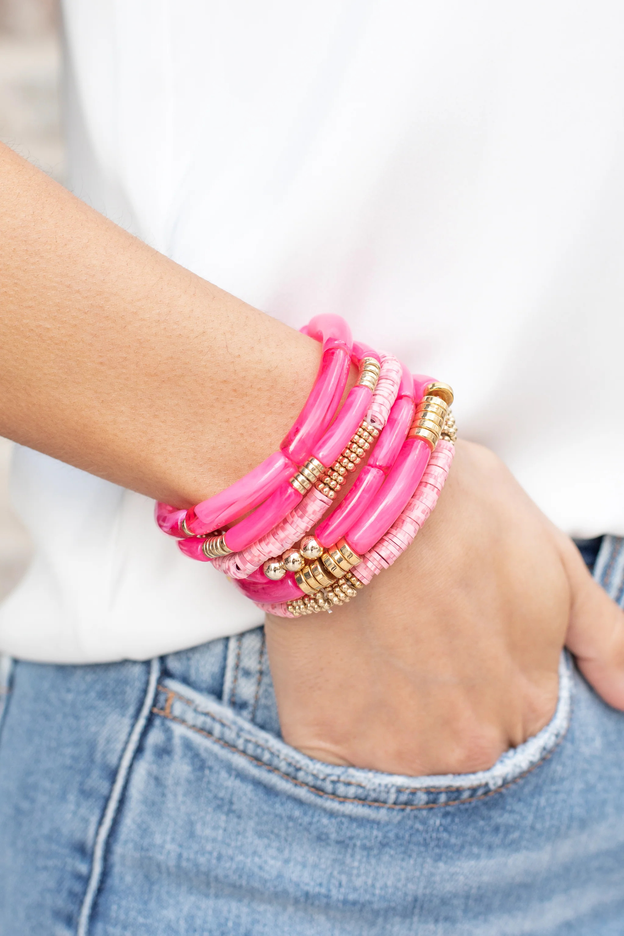 Ramona Bracelet Set- Hot Pink | Avara