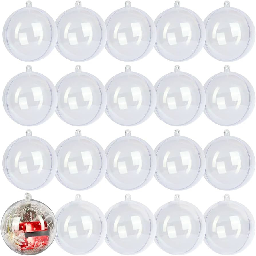 20 Pack Clear Plastic Fillable Ornament Ball 3.15''/80mm for Christmas,Holiday, Wedding,Party,Hom... | Amazon (US)