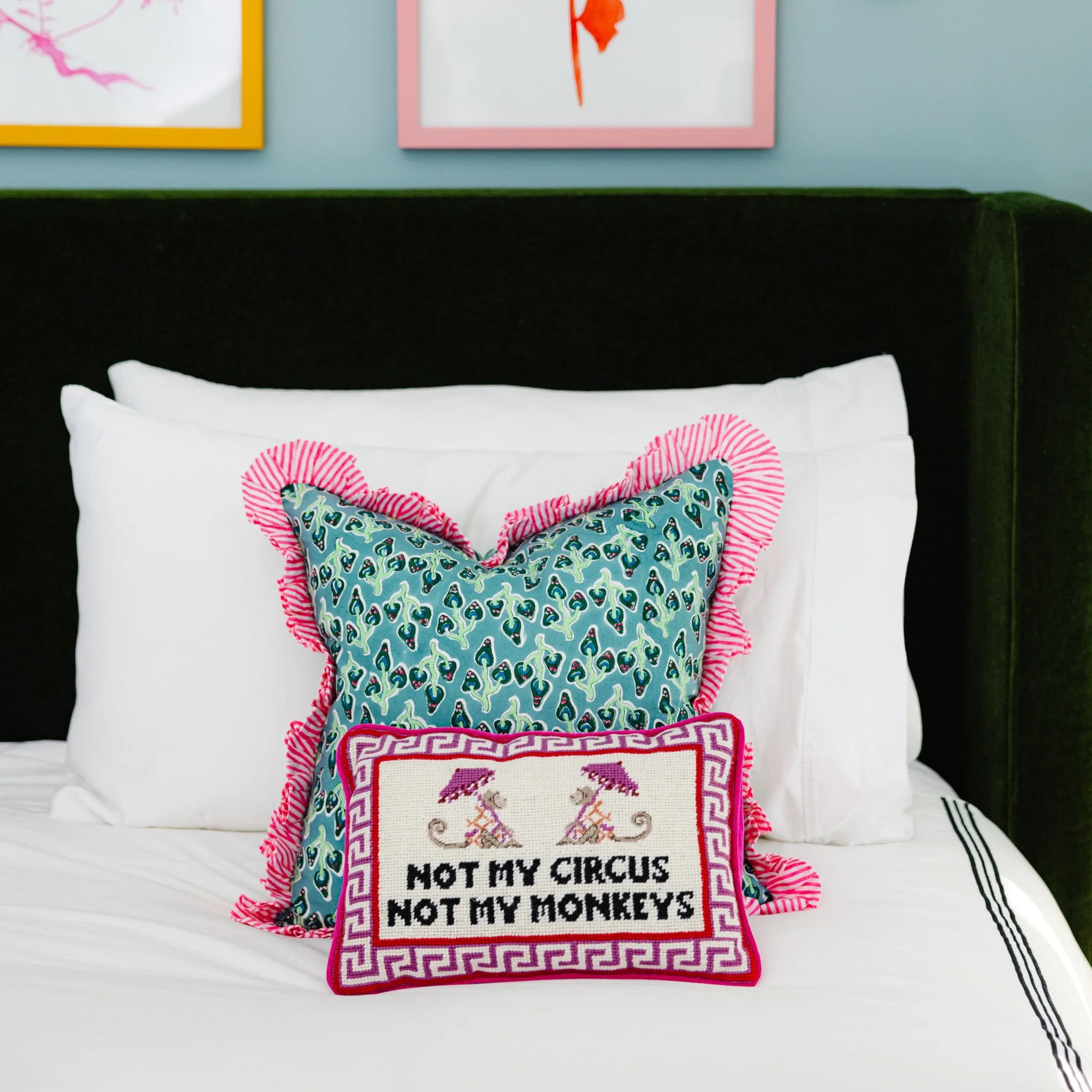 Furbish Studio - Not My Circus Needlepoint Pillow | Furbish Studio