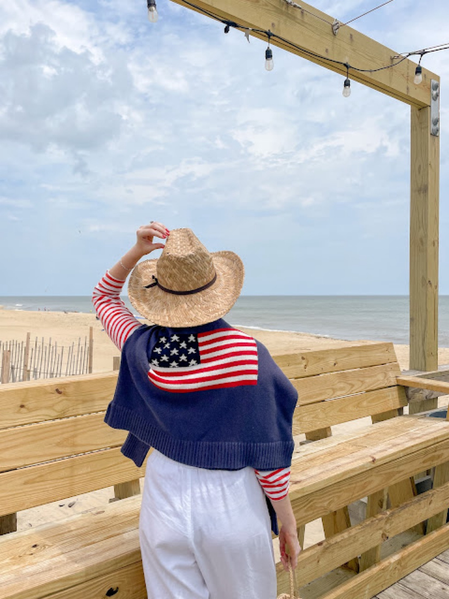 American flag sweaters! 

Memorial Day outfit 
Fourth of July outfit 
Summer outfit 
4th of July outfit 

#LTKSeasonal #LTKSaleAlert