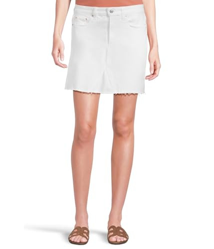 PAIGE Jessie Skirt Raw Hem in Crisp White Crisp White 30 | Amazon (US)
