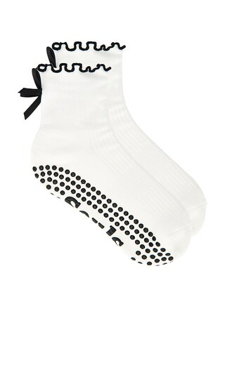 Ruffle Bow Socks in Ivory | Revolve Clothing (Global)