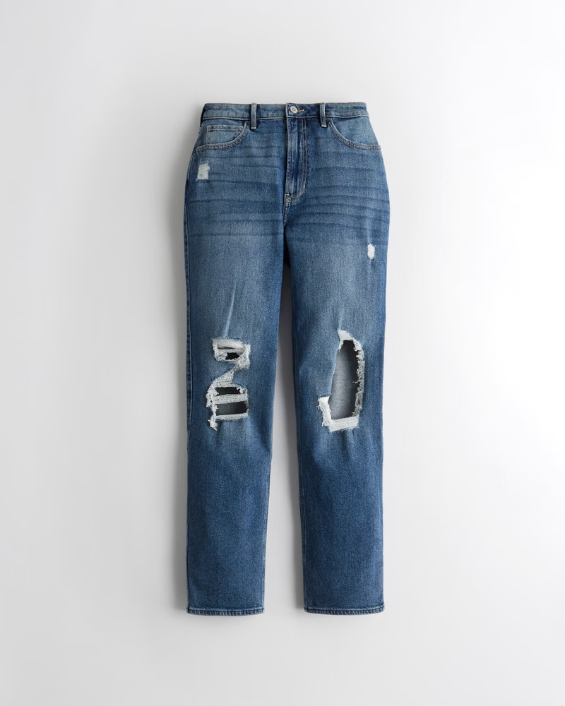 Ultra High-Rise Stacked Vintage Straight Jeans | Hollister (US)