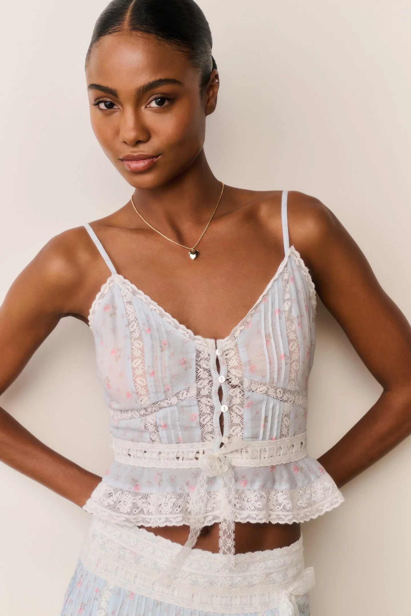 Avra Floral Cotton Peplum Cami | LoveShackFancy