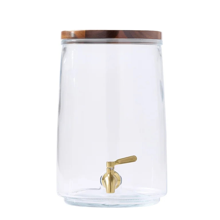 Better Homes & Gardens 2 Gallon Glass Beverage Dispenser with Wood Lid | Walmart (US)