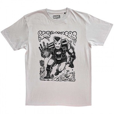 Mens Iron Man Vintage Stamp Design T-Shirt - Medium | Target