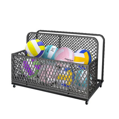 Gray Poolside Float Storage Outdoor Storage Patio Basket Storage Box PE Rattan Outdoor Pool Caddy with Rolling Wheels for Floaties Beach-Sturdy & Mova | Wayfair North America