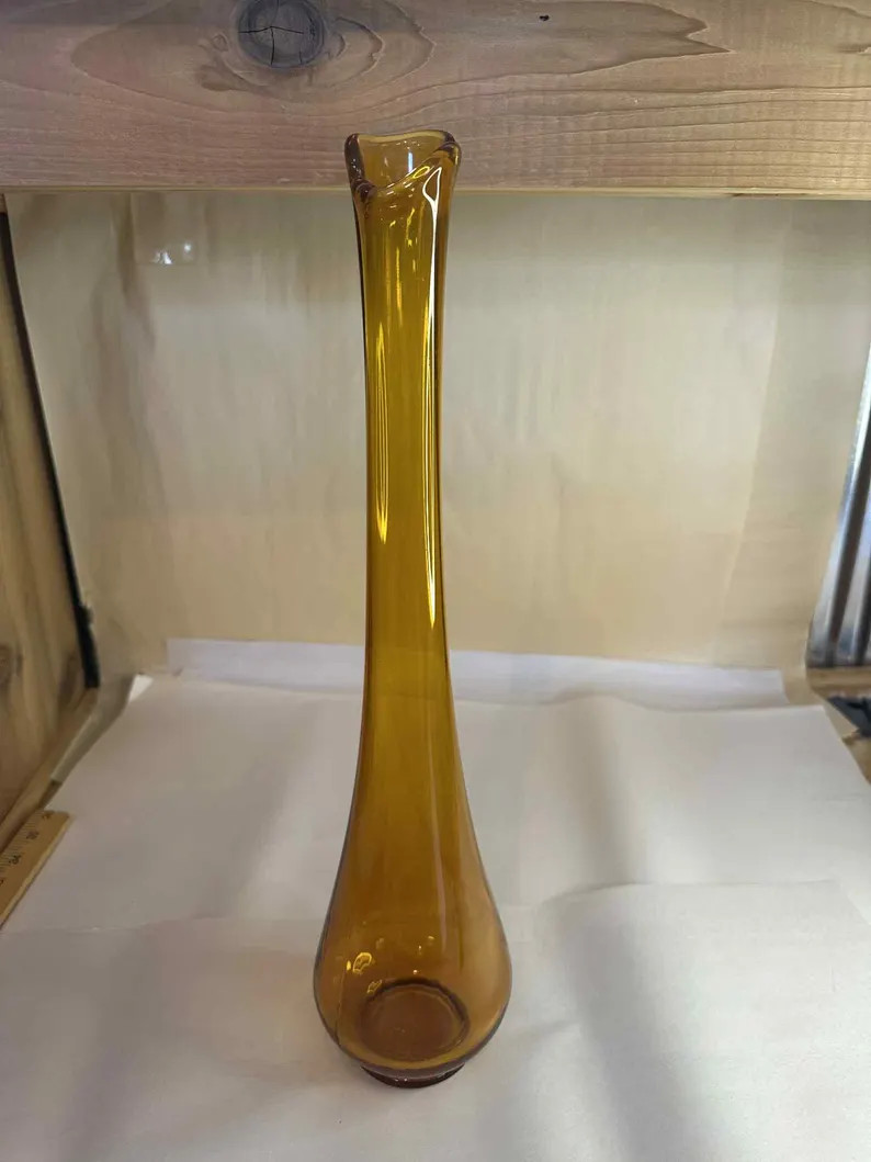 Vintage L.E. Smith Amber Swung Vase - Etsy | Etsy (US)