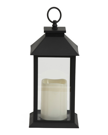 Indoor Outdoor Lantern With Flickering Led Light | TJ Maxx