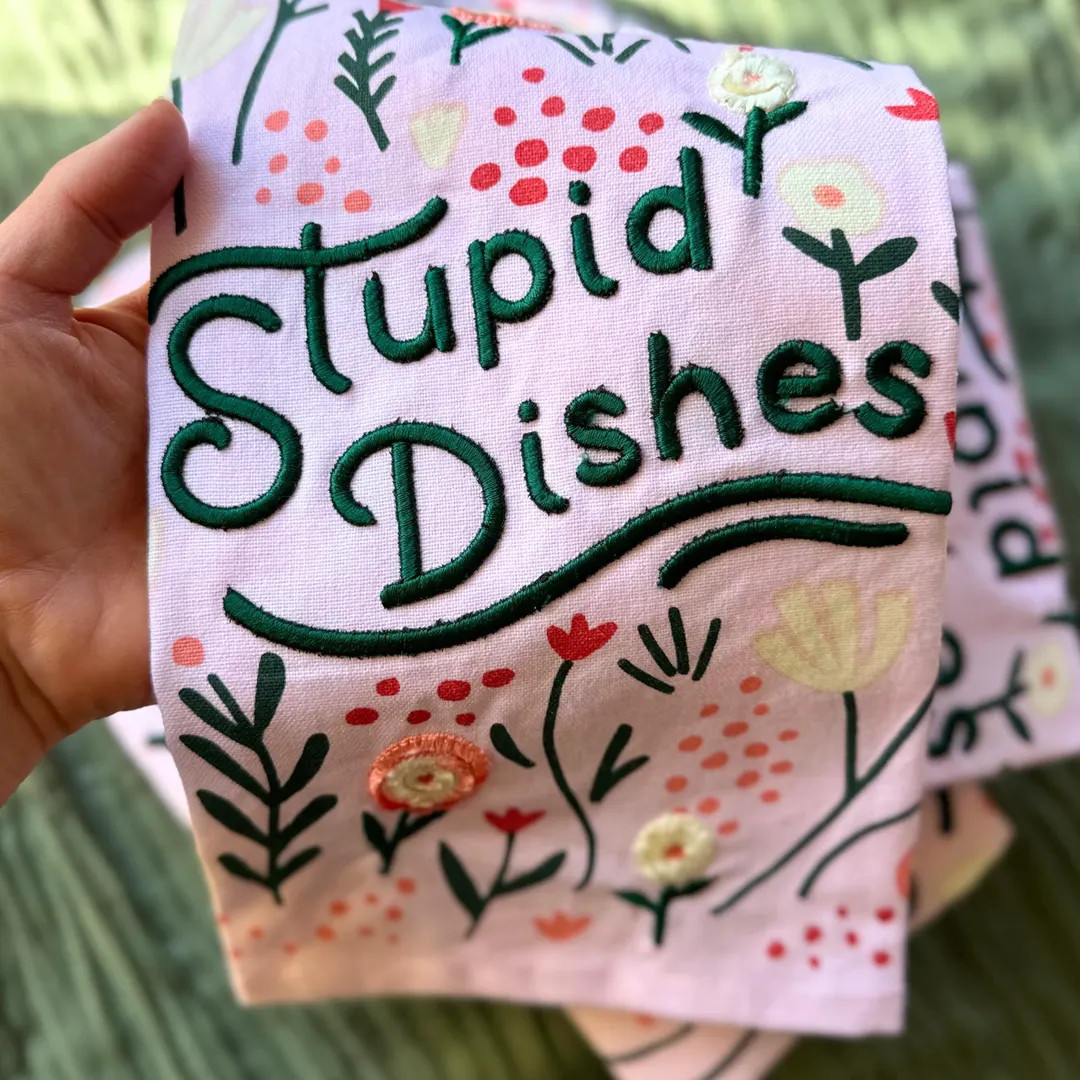 Embroidered Kitchen Towel Funny Housewarming Gift For Single Girl Apartment Gift For Her Birthday... | Etsy (US)