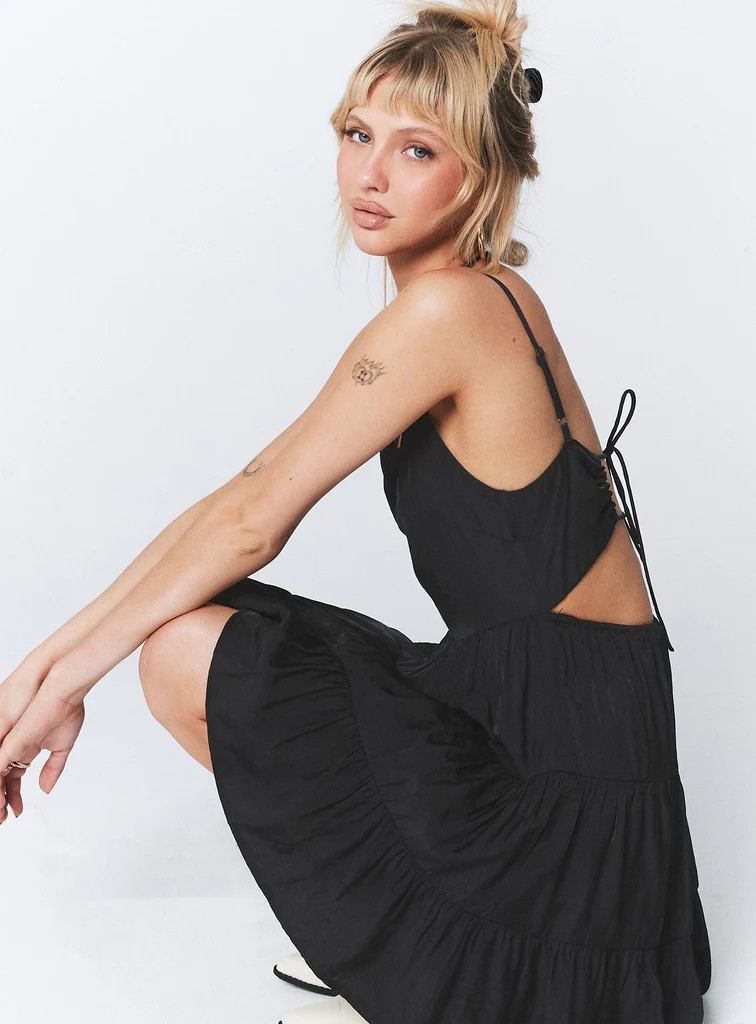 Summer Break Mini Dress Black | Princess Polly US