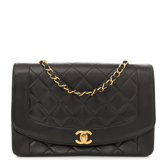 Lambskin Quilted Medium Single Flap Black | FASHIONPHILE (US)