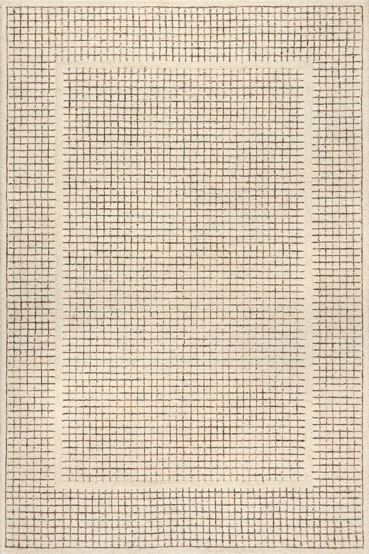 Chessie Checked Wool Rug | Ivory | Rugs USA