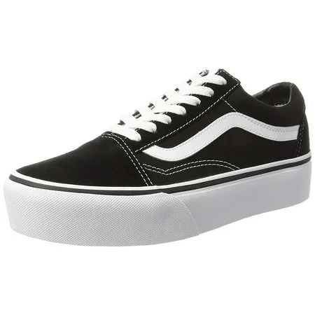 Womens Vans Old Skool Platform Black White VN0A3B3UY28 | Walmart (US)