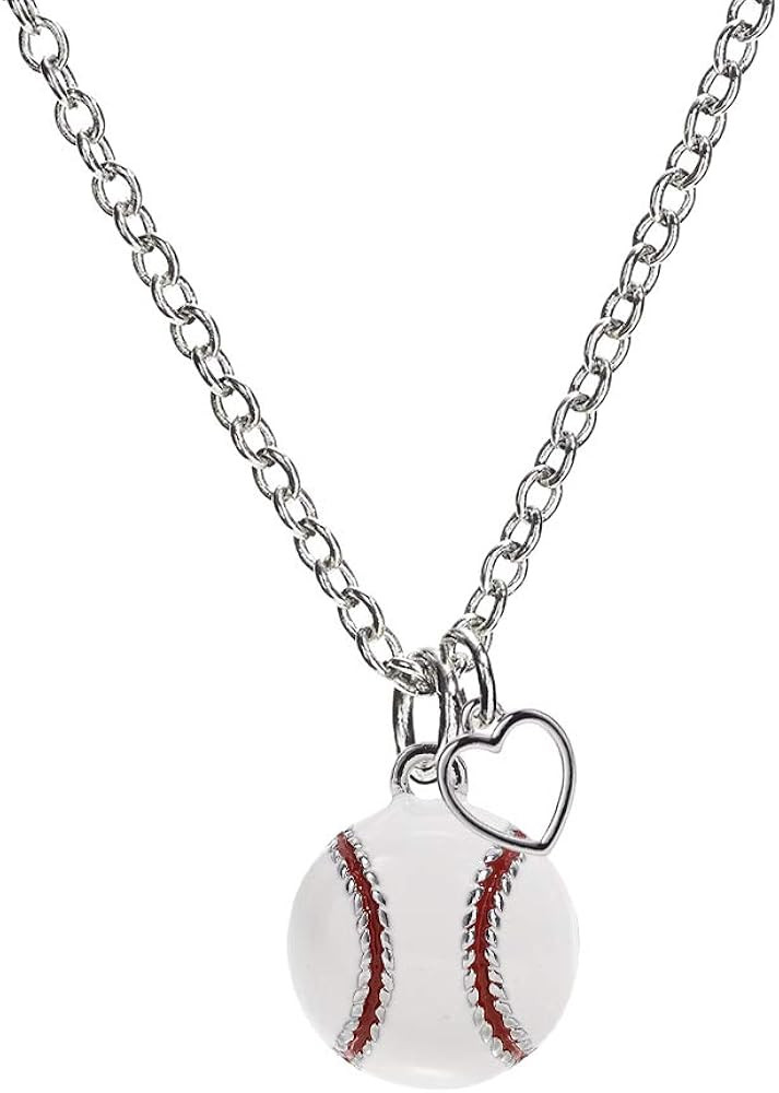 GIMMEDAT Baseball Enamel Heart Necklace Jewelry Womens Girl Gift | Amazon (US)