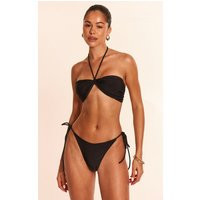 Black Twist Strap Tie Side Bikini Bottoms | PrettyLittleThing US
